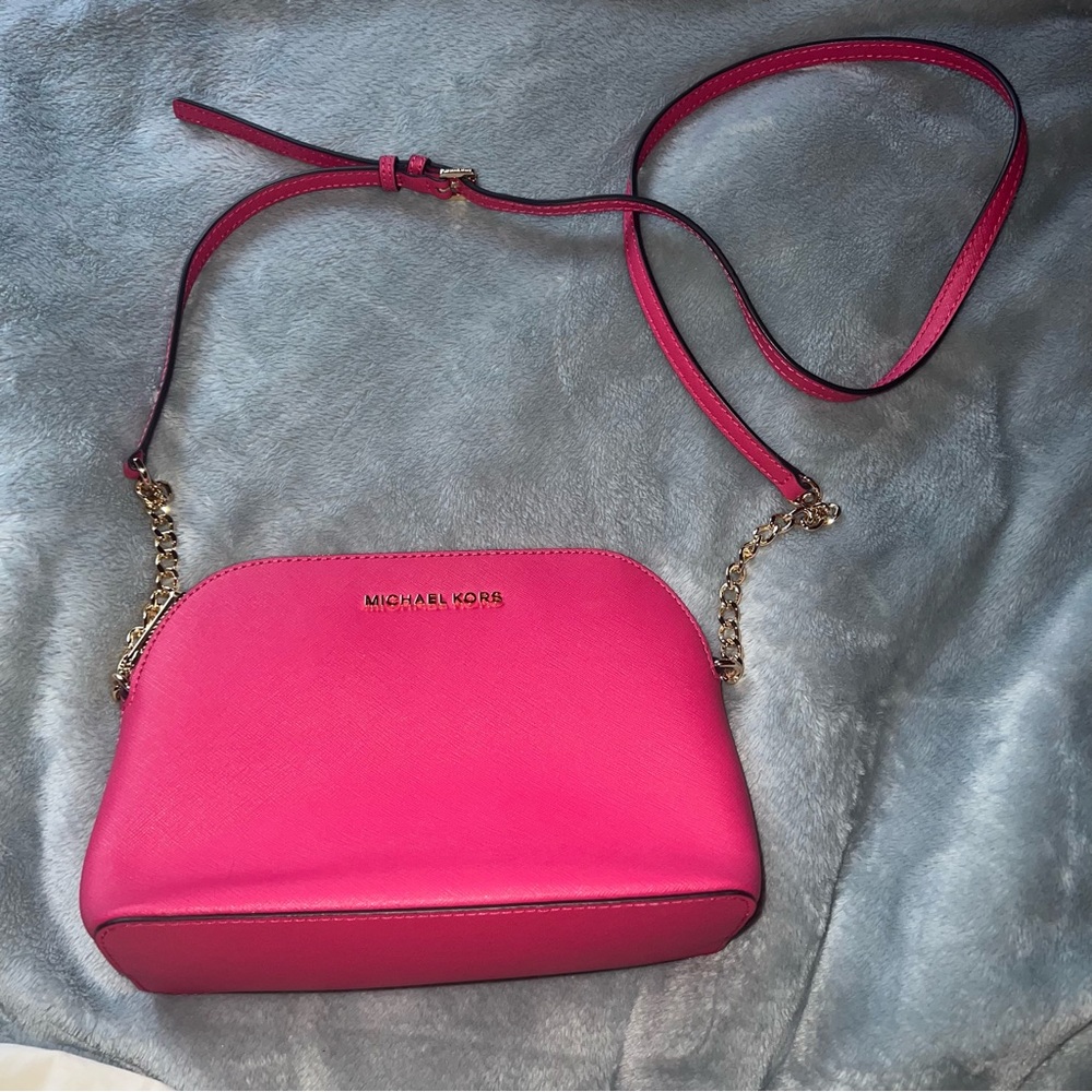 NWT Michael Kors Cindy Dome Crossbody Electric Pink